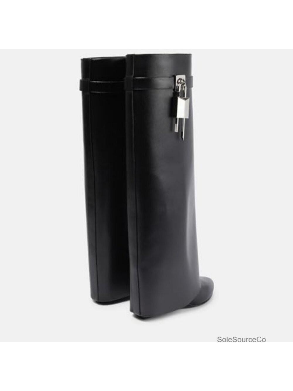 Women's Knee High Wedge Boots Fold Over Pull On Pointed Toe Tall Fashion Boots - Picture 3 of 6